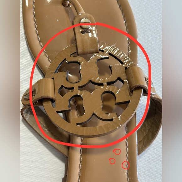 Tory Burch Miller Patent Sandals in Tan Size 9 VGUC - Picture 11 of 16